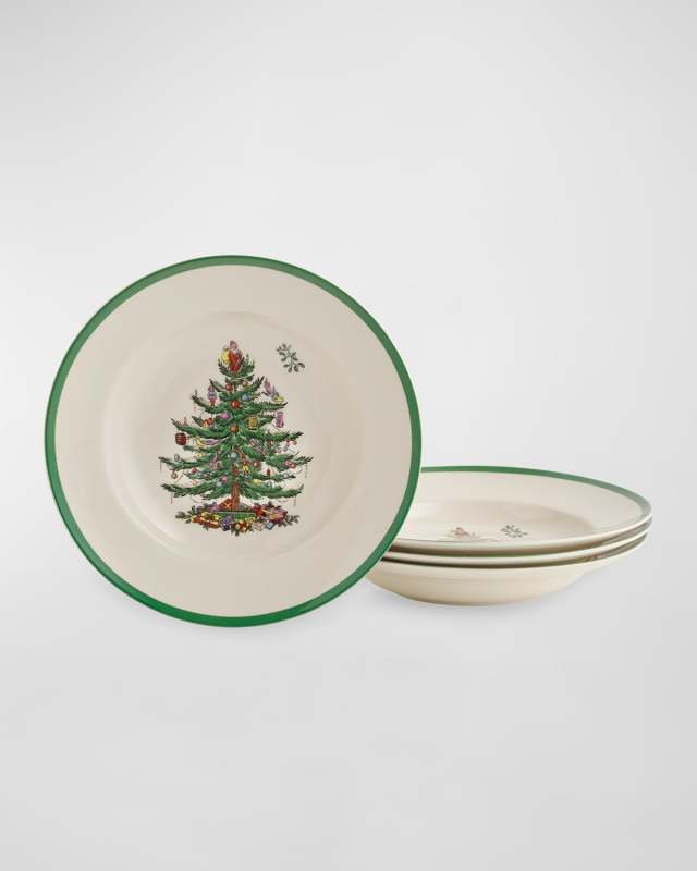 Christmas Tree Set of 4 Soup Plates