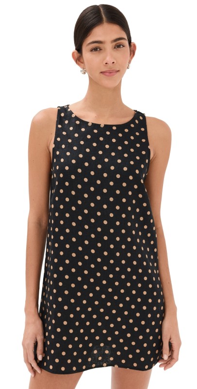 Reformation Jessi Linen Dress Ritz Dot