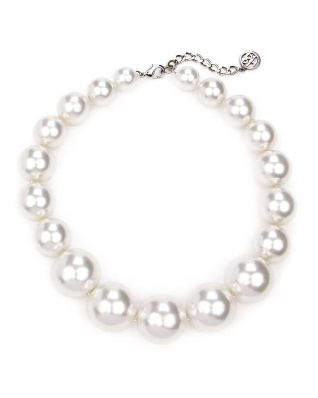 White Glass-Pearl All Around Necklace