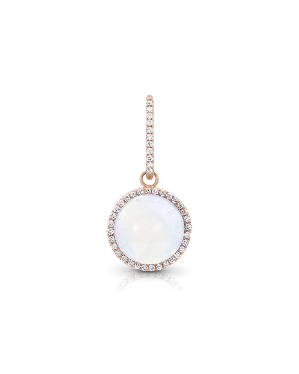 18k Rose Gold Moonstone & Diamond Pendant