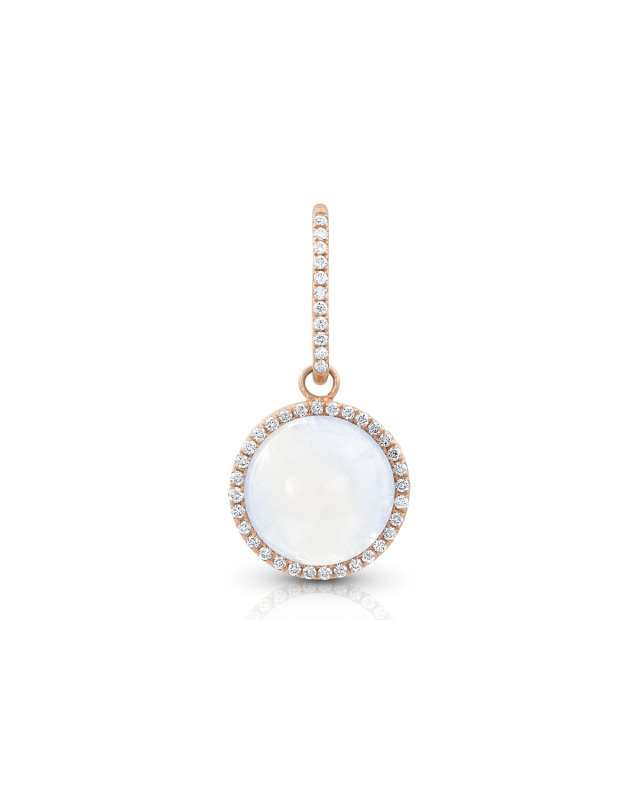 18k Rose Gold Moonstone & Diamond Pendant