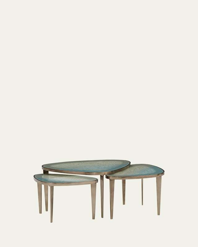Jan Nesting Cocktail Tables, Antiqued Nickel