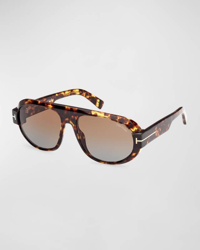 Blake Havana Acetate Aviator Sunglasses