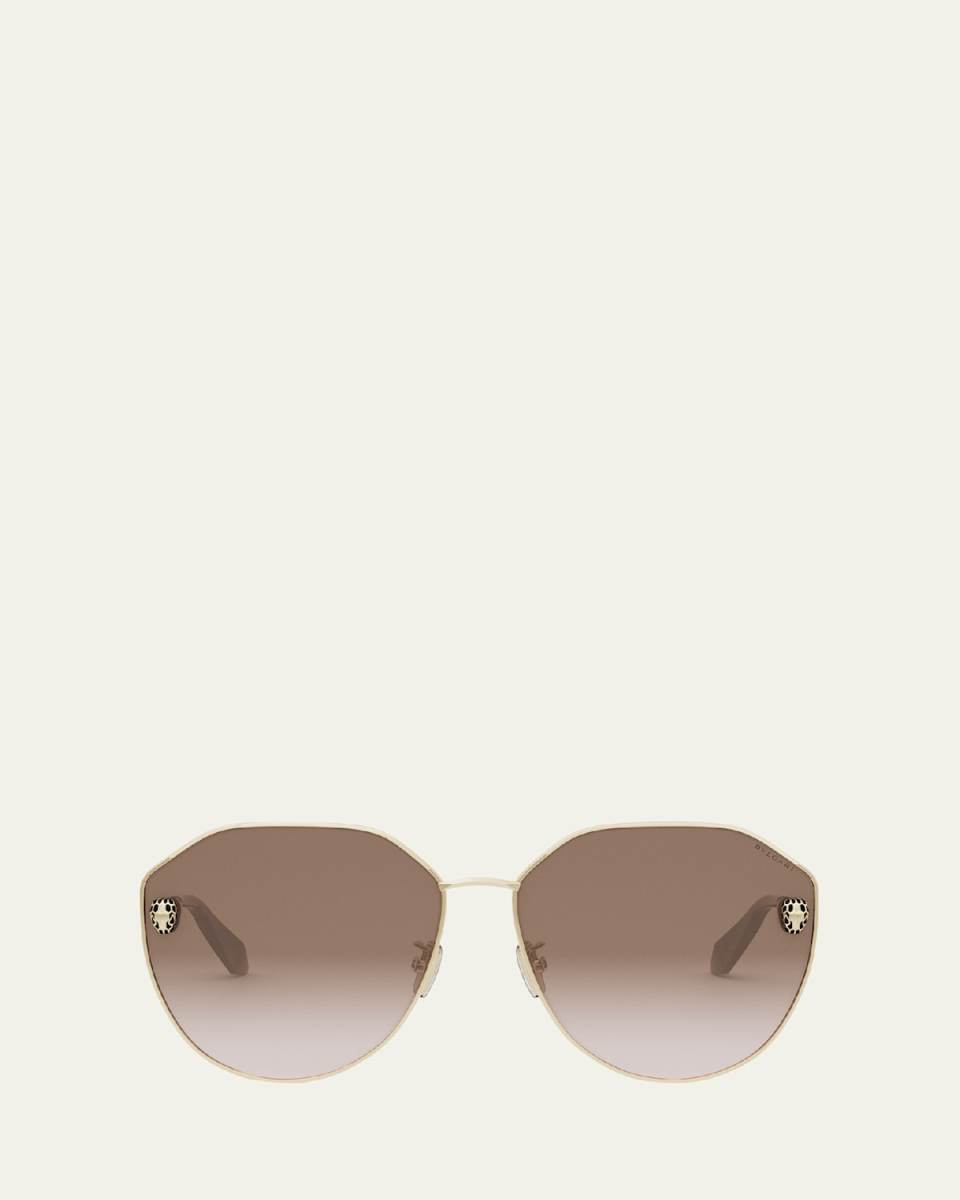 Serpenti Round Metal Sunglasses