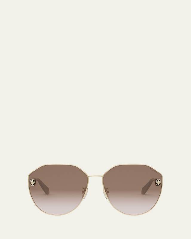 Serpenti Round Metal Sunglasses