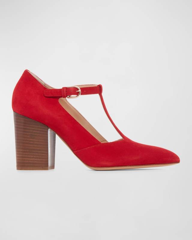Triana Suede T-Strap Pumps