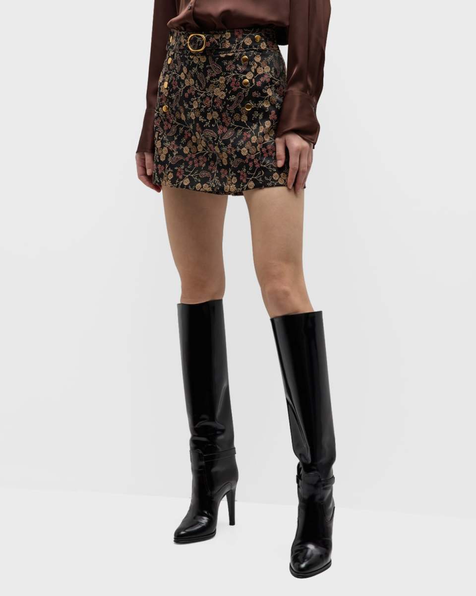 Hester Embroidered Floral Mini Skort