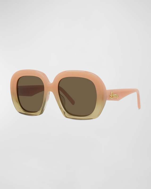 Gradient Curvy Acetate Square Sunglasses