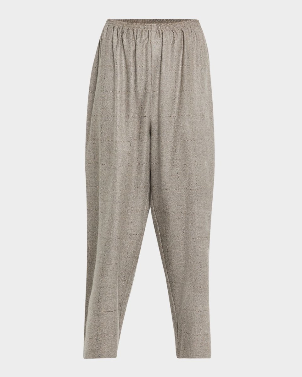 Cashmere-Blend Longer Japanese Trousers with Ankle Slits