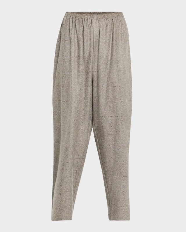 Cashmere-Blend Longer Japanese Trousers with Ankle Slits