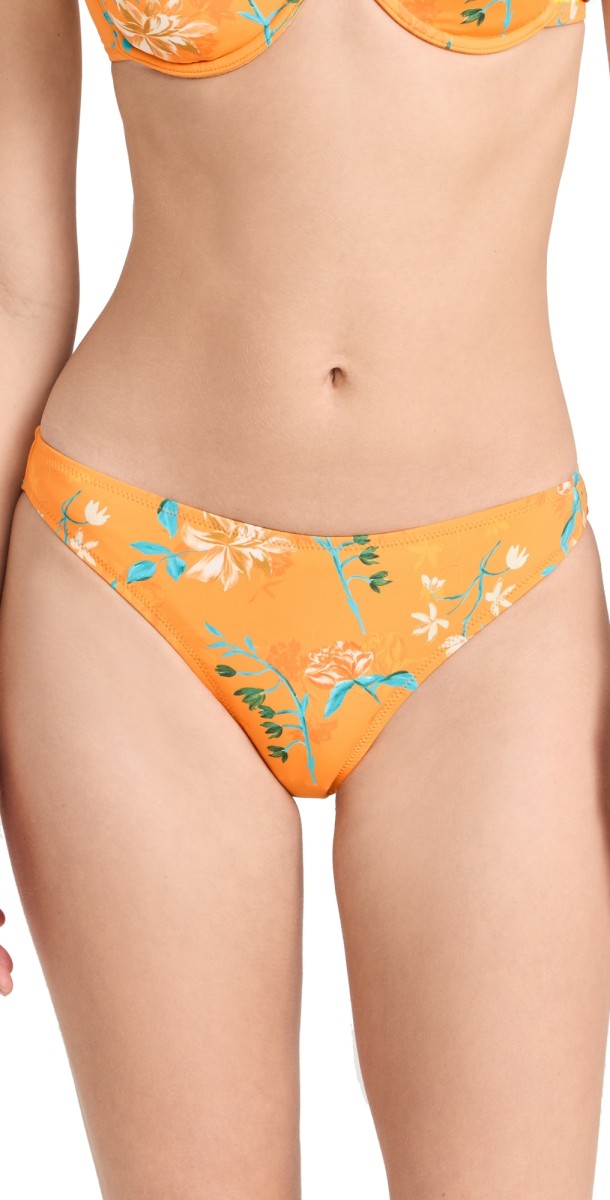 Solid & Striped The Arlo Bikini Bottoms Floral Print (Orange)