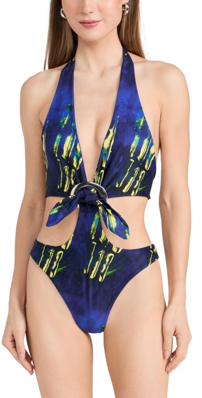 Louisa Ballou Buckle One Piece Lapis
