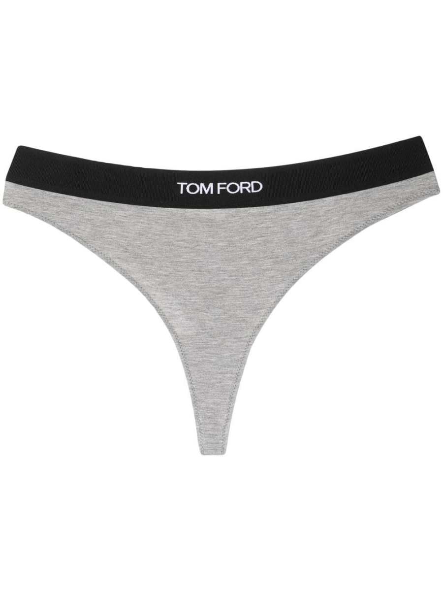 logo-waistband thong