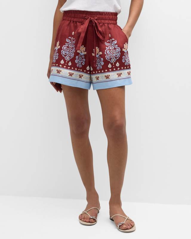 Emmett Printed Linen Shorts