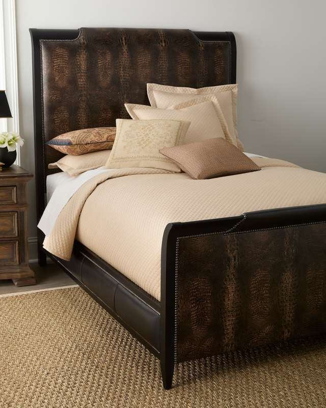 Jaxtyn Leather Bed,