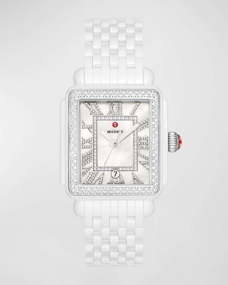 Special Edition Deco Madison White Ceramic Diamond Watch