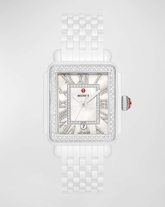 Special Edition Deco Madison White Ceramic Diamond Watch