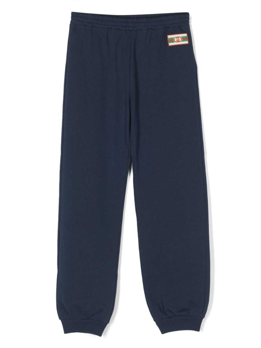 logo-patch cotton track pants