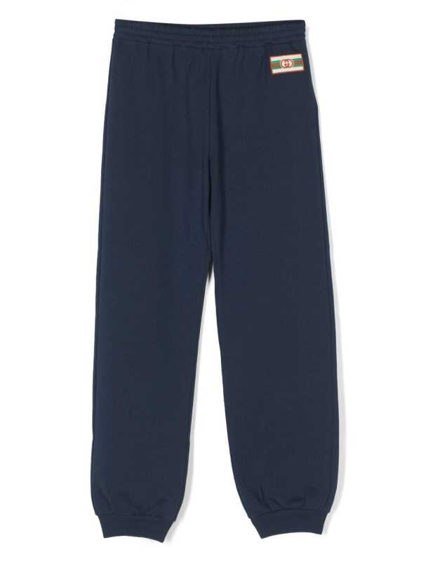 logo-patch cotton track pants