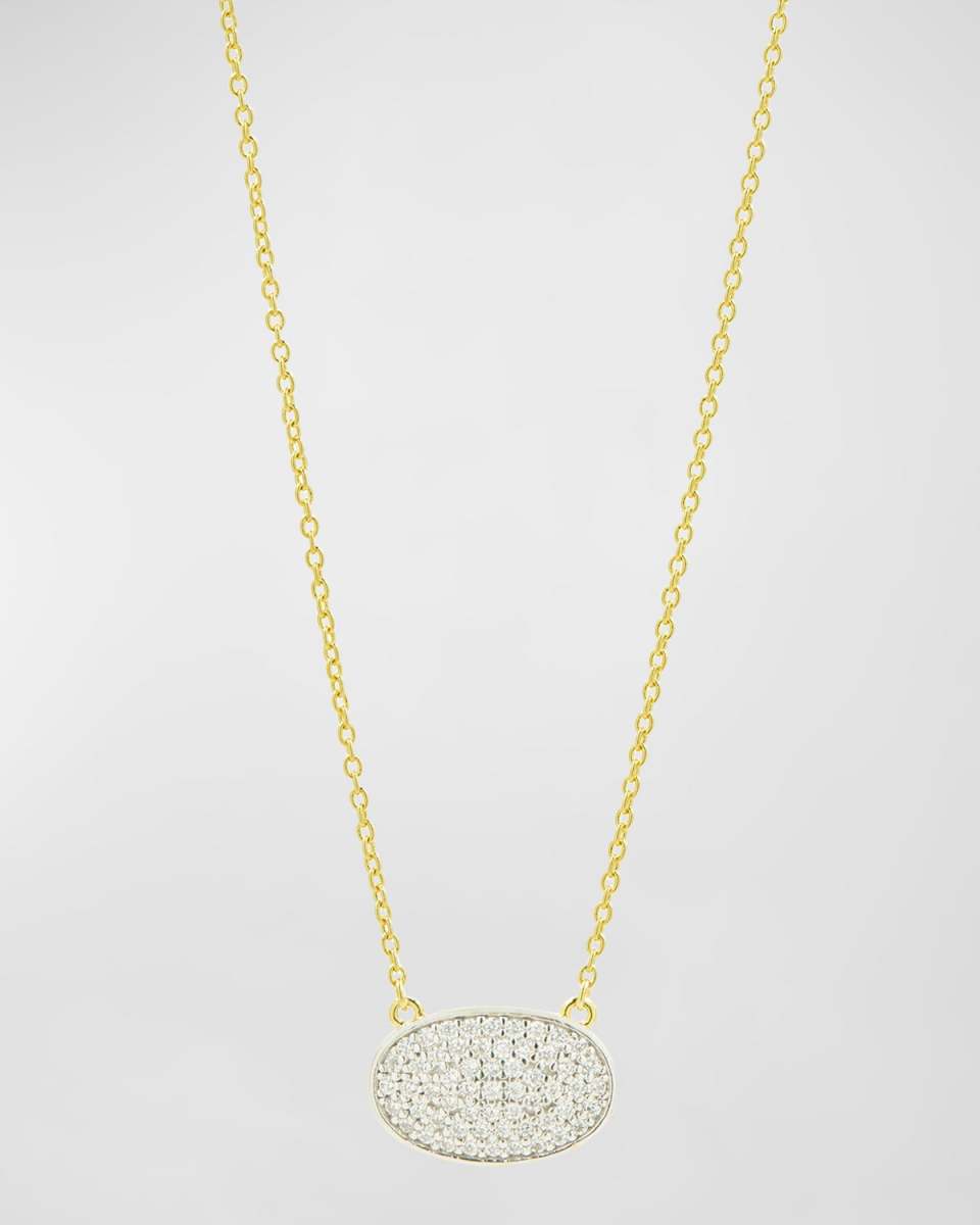 Cubic Zirconia East-West Oval Pendant Necklace