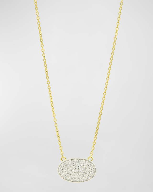 Cubic Zirconia East-West Oval Pendant Necklace