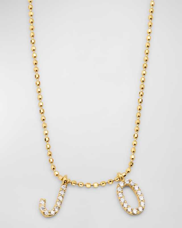 14K Gold-Plated Sterling Silver 2-Letter Personalized Necklace