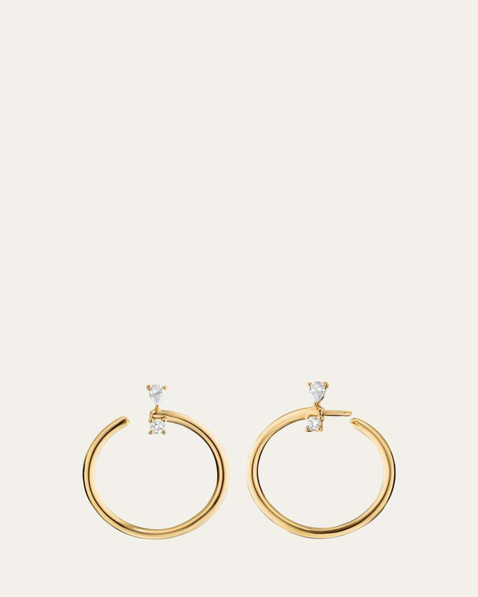 18k Gold Large Galaxy Hoops