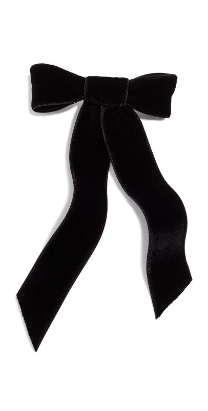 Jennifer Behr Velvet Bow Barrette Black