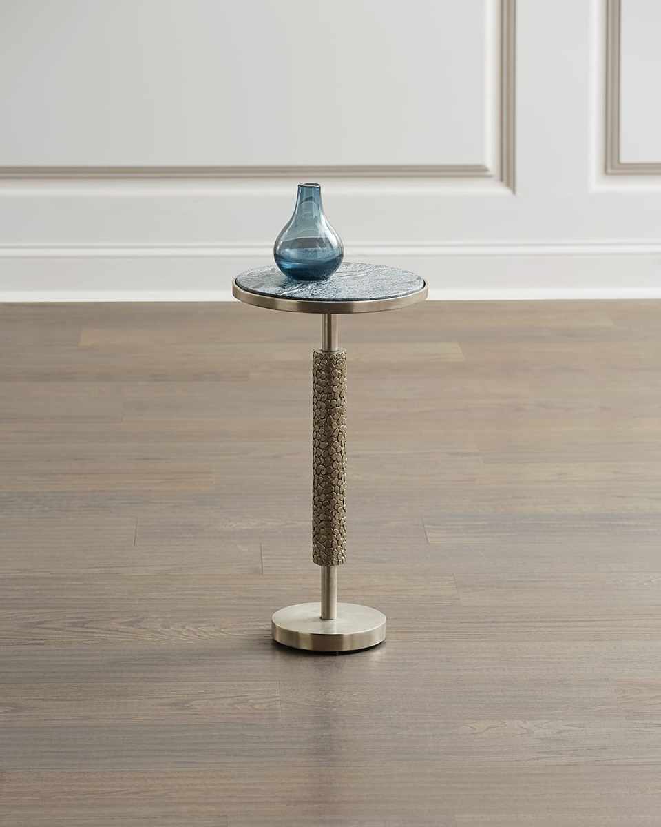 Hammered Nickel Martini Table