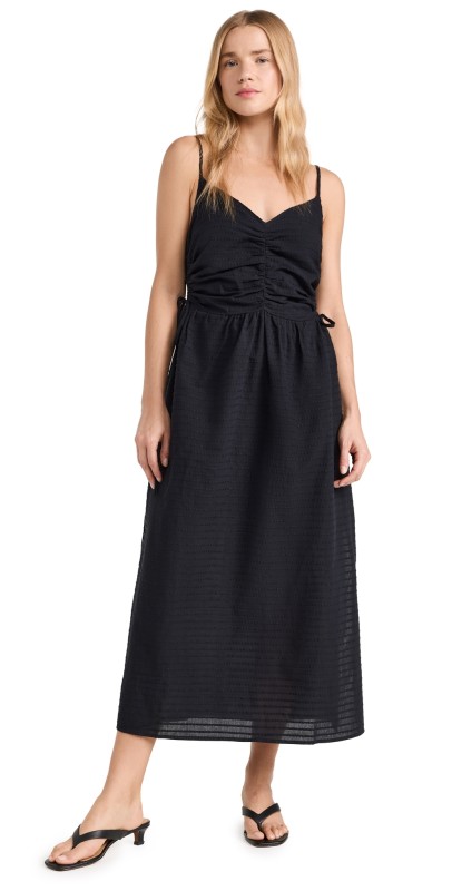 Nation LTD Peppa Ruched Sundress Jet Black