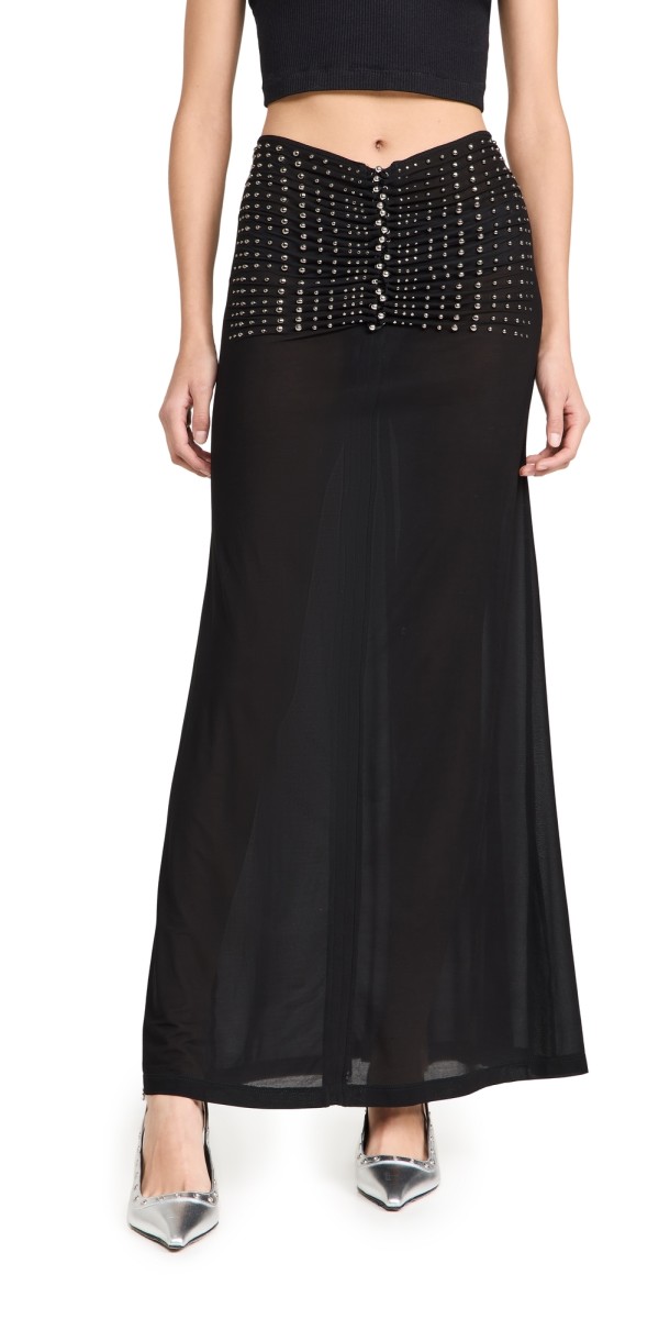 rabanne Studded Skirt Black