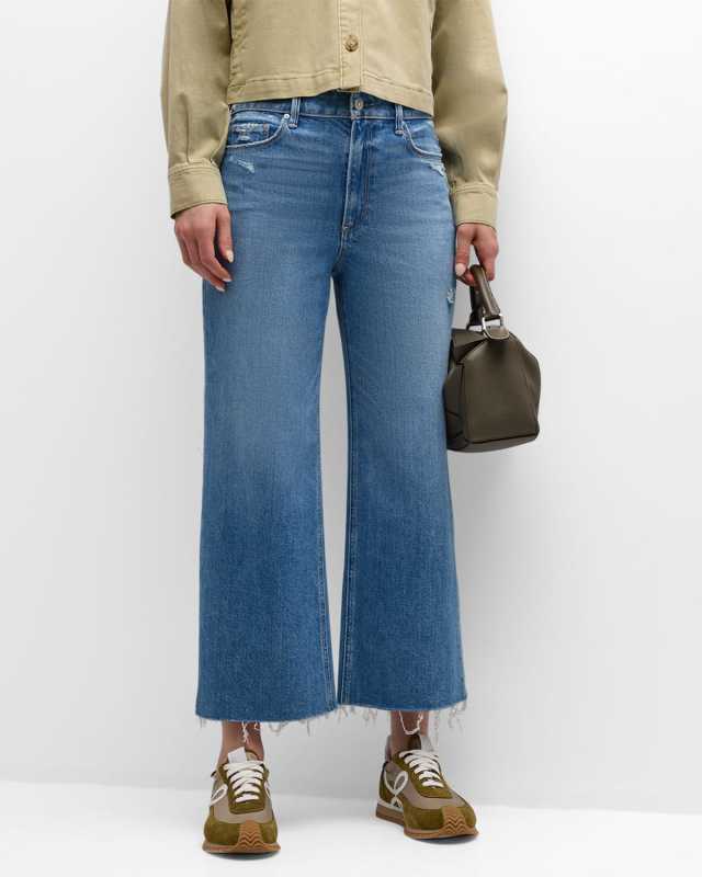 Anessa Wide-Leg Raw Hem Jeans