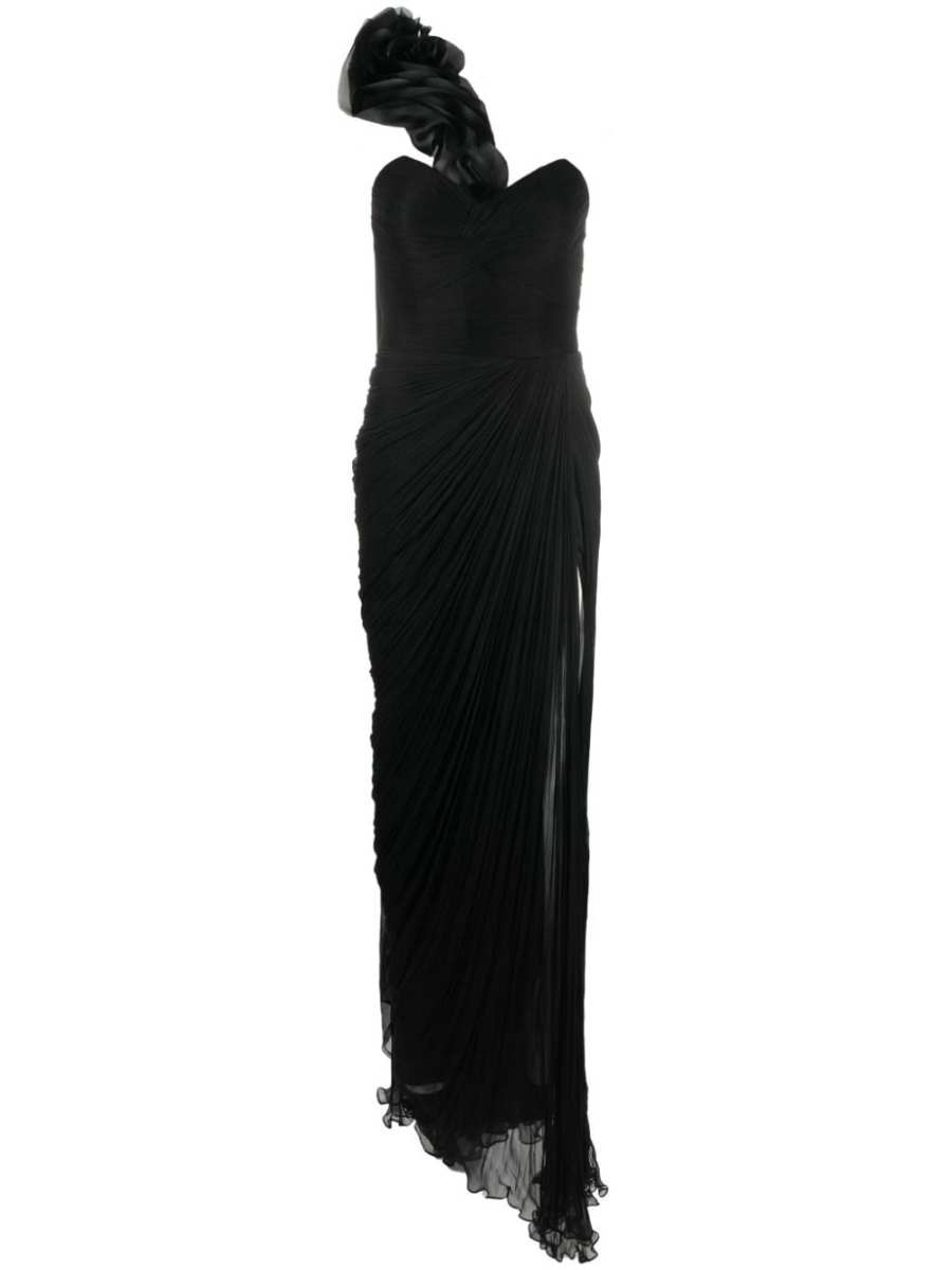 Miranda scarf-embellished silk gown