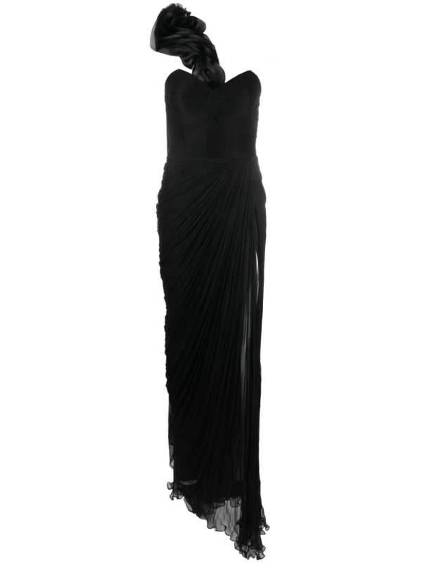Miranda scarf-embellished silk gown