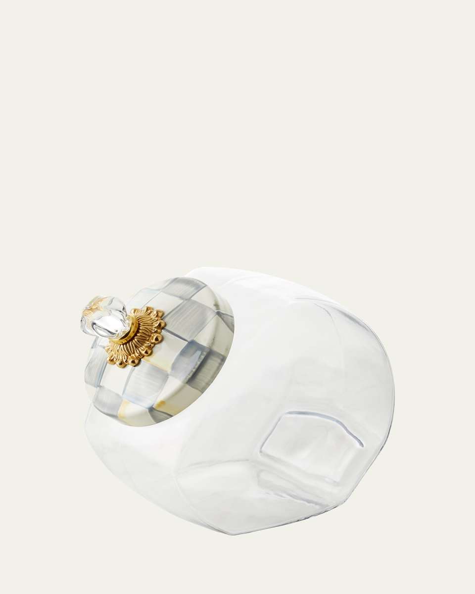 Cookie Jar with Sterling Check Enamel Lid