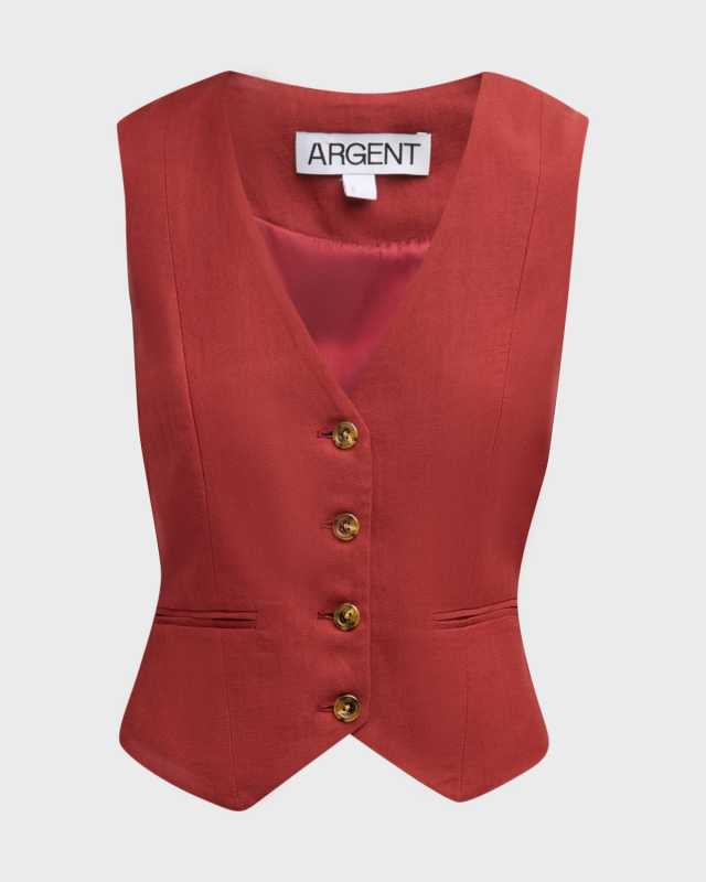 Button-Down Twill Waistcoat