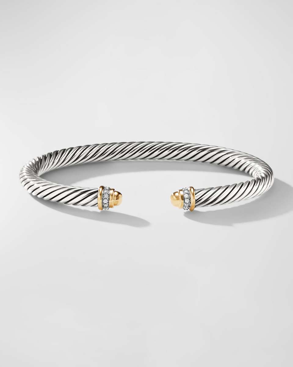 Cable Classics Bracelet with Gold Domes and Diamonds