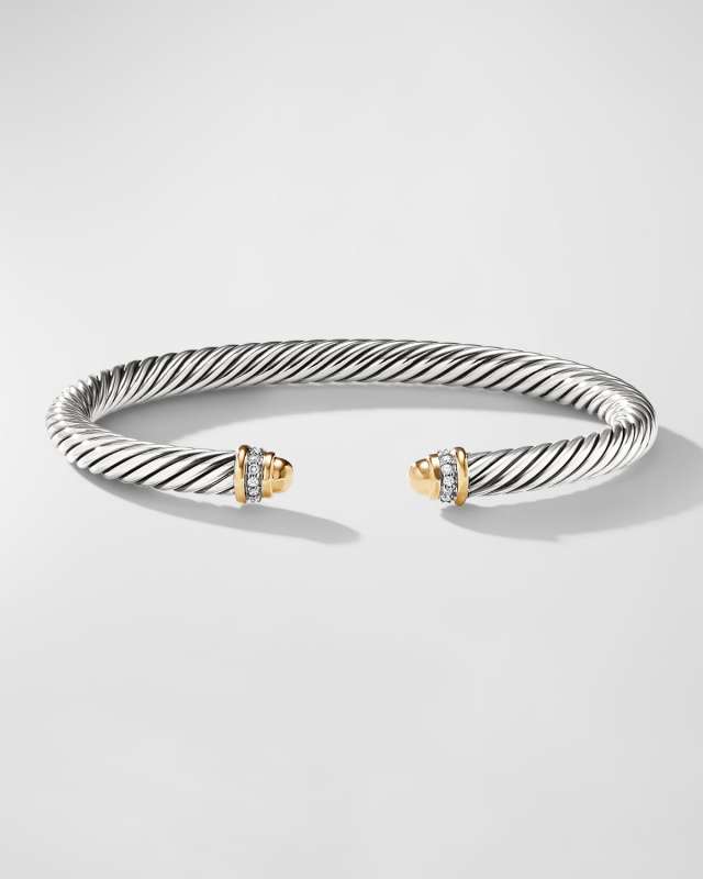 Cable Classics Bracelet with Gold Domes and Diamonds