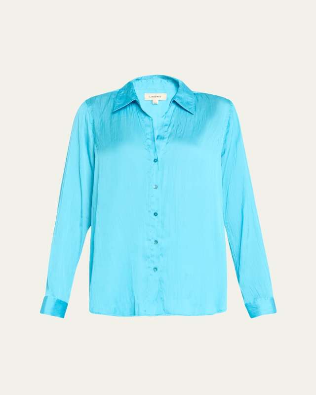 Nina Crinkled Satin Blouse