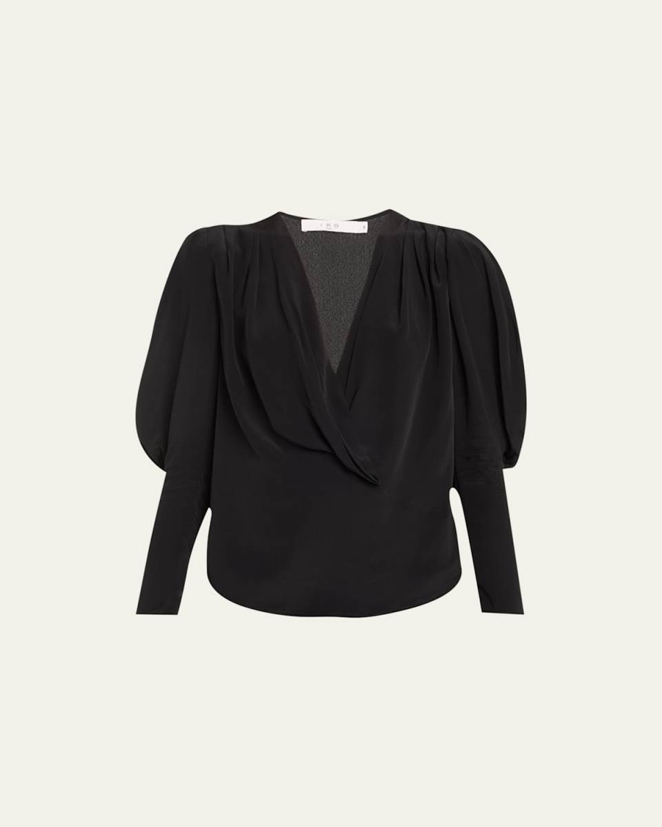 Elebanne Draped Long-Sleeve Top