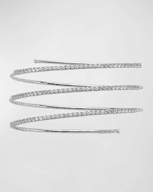 18k White Gold Spiral Diamond Bracelet