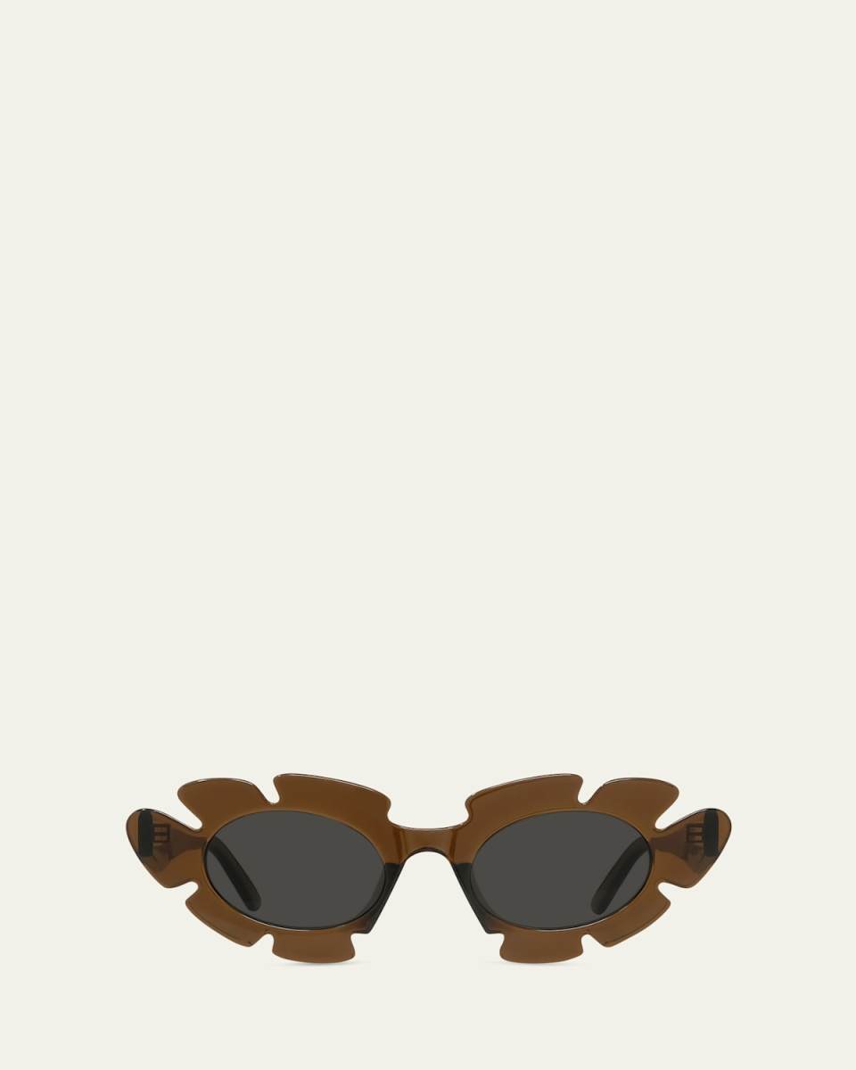 Flower Injected Plastic Cat-Eye Sunglasses