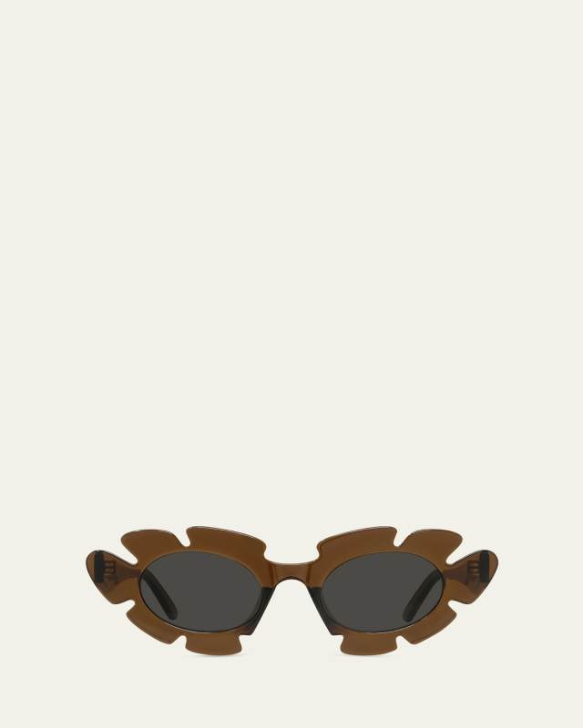 Flower Injected Plastic Cat-Eye Sunglasses