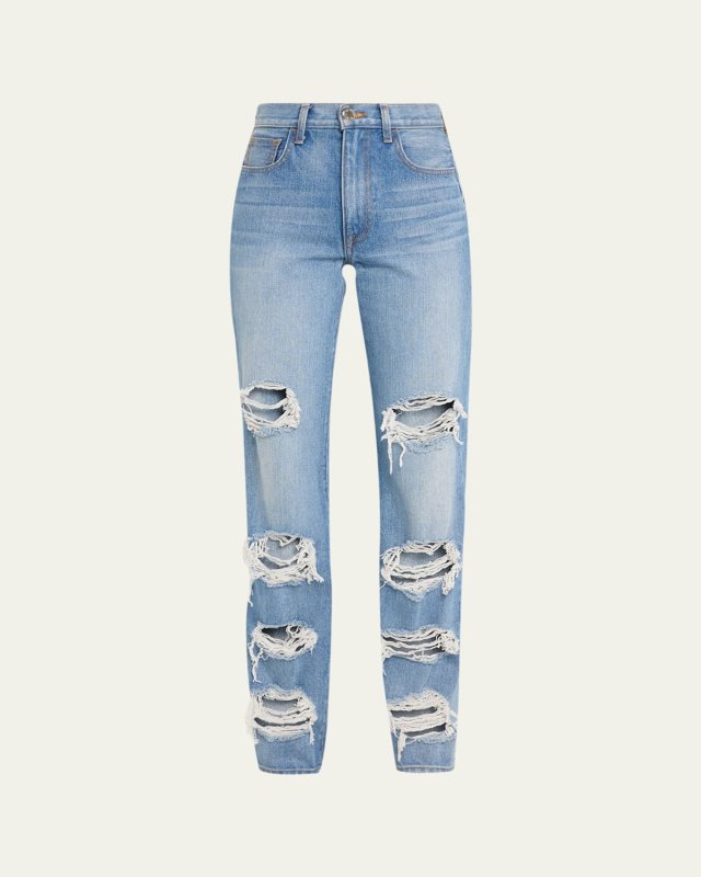 The Rayssa Distressed Straight Leg Jeans