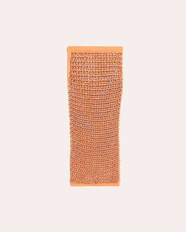 Crystal Open-Knit Midi Skirt