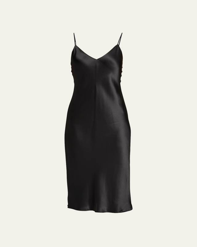 Jodie V-Neck Silk Slip Dress
