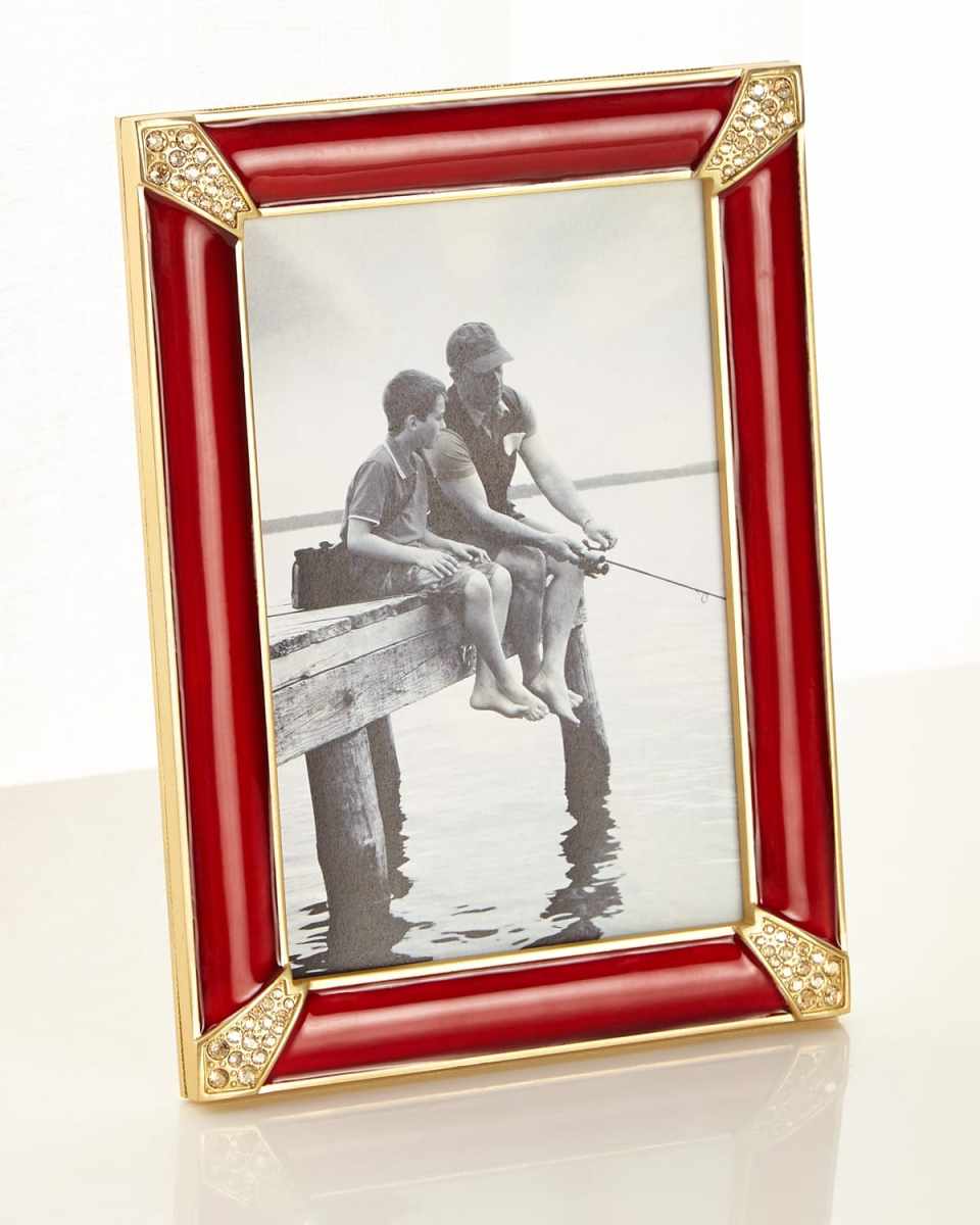 Ruby Pave Corner Frame, 4" x 6"