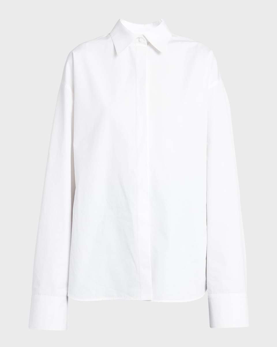 Relaxed Button-Front Blouse