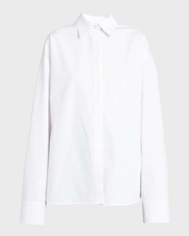 Relaxed Button-Front Blouse
