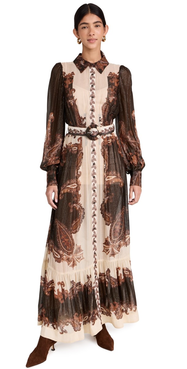 Hemant and Nandita Shirt Dress Brown Mix